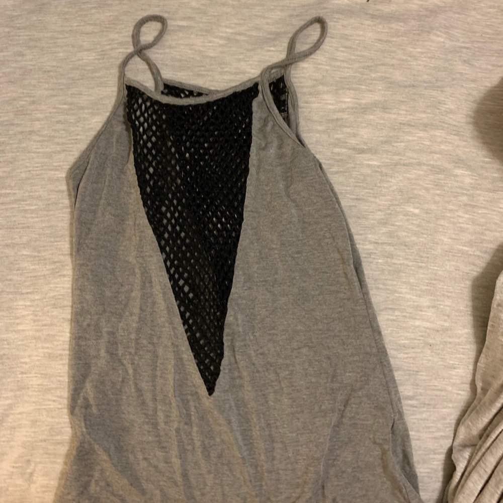 Grey mesh bodysuit